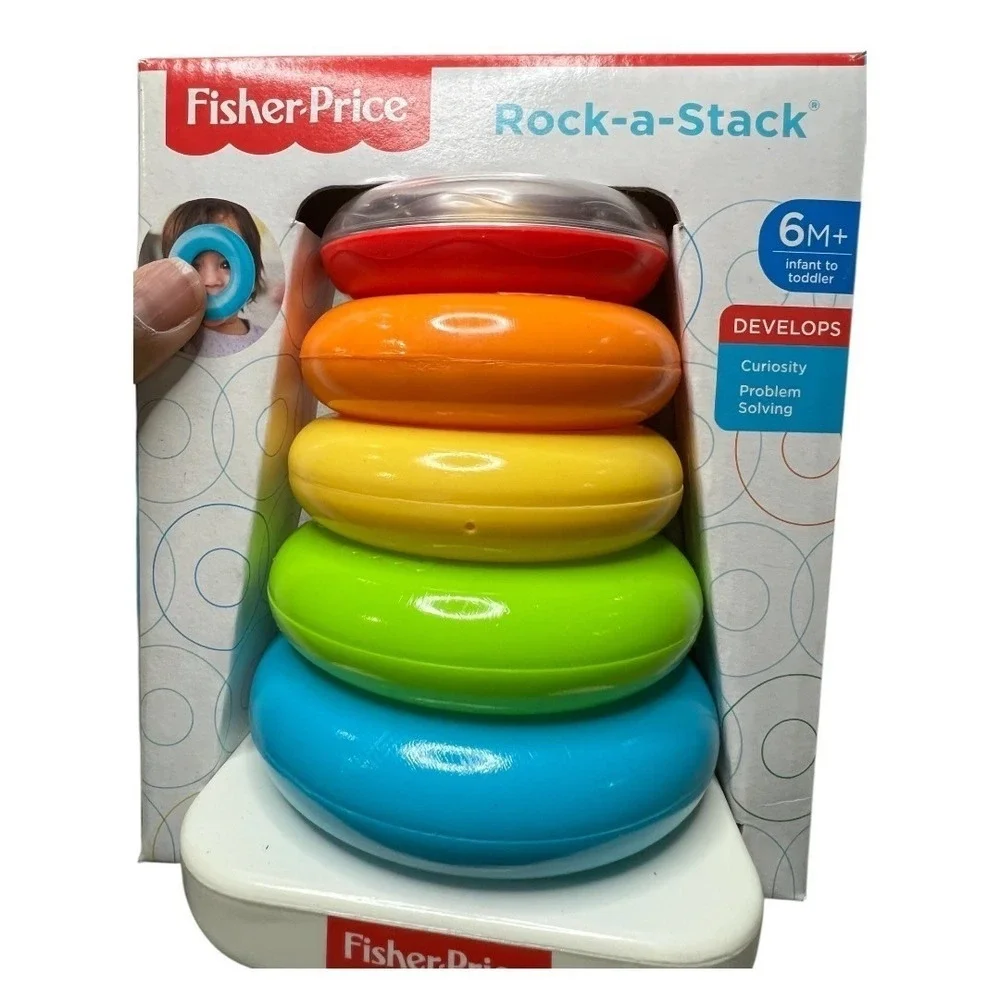 Fisher-Price Rock-a-Stack & Nuby Little Squirts 10pk Bath Toy Bundle -New